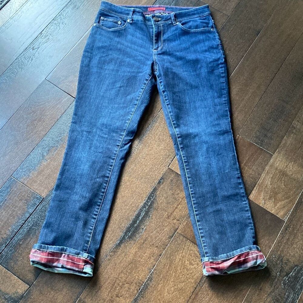 LL Bean womens flannel lined straight leg jeans size 10 fully lined winter outdo